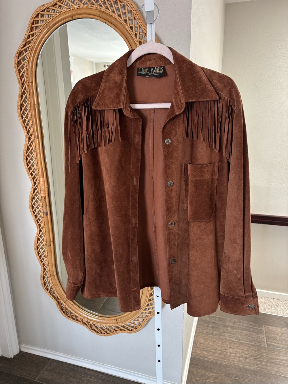 Daniel Marcus / Vintage Brown Tan Fringe Leather Made in Canada Jacket